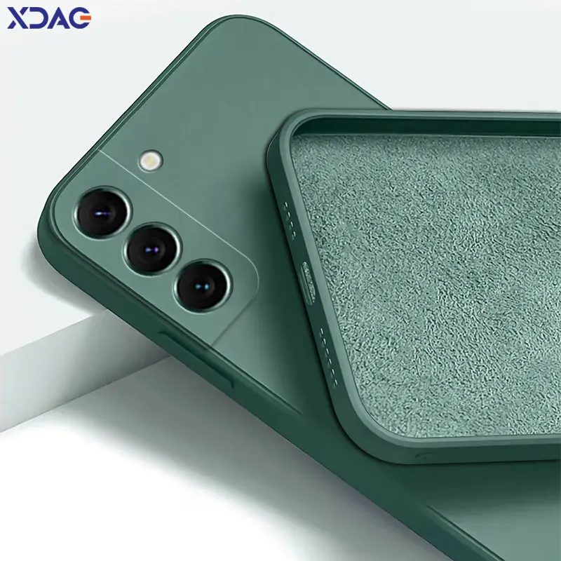 Funda de silicona líquida cuadrada Original para Samsung Galaxy S22 Plus Ultra 5G 360, fundas traseras a prueba de golpes SamsungS23 S23Plus S23Ultra - imagen 3