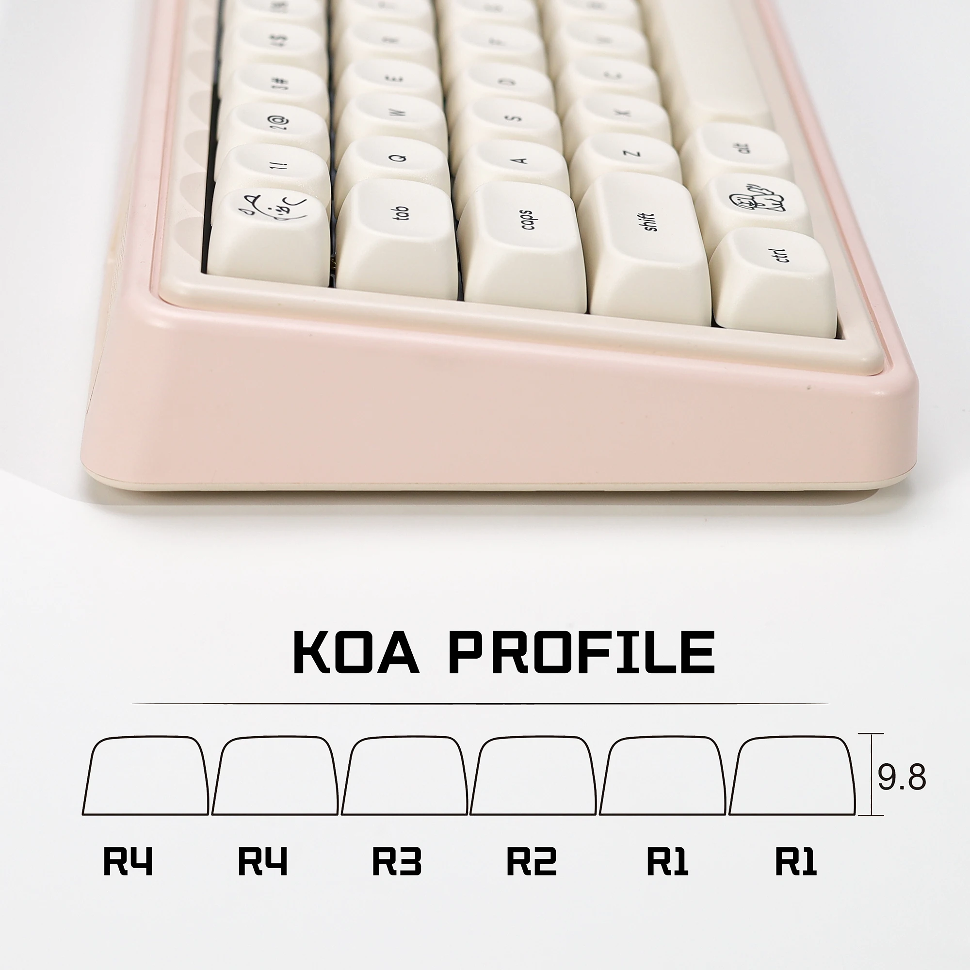 KBDiy-teclas de perro bonito PBT, estilo minimalista, perfil KOA, teclas personalizadas DIY Alice ISO para teclado mecánico para juegos de 60 Wooting - imagen 4