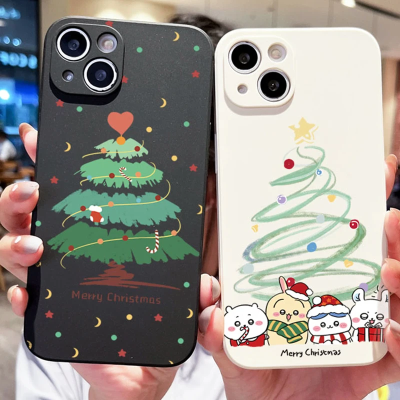 Funda de teléfono con estampado de árbol de Navidad para Samsung Galaxy A16 A36 A56 A26 A55 A54 A53 A52S A35 S25 S24 S23 Ultra S22 Plus S21 FE