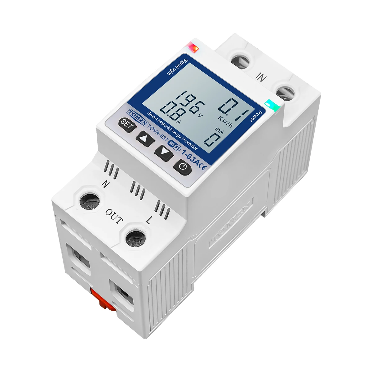 TOMZN 63A 110V 220V Smartlife TUYA WIFI disyuntor medidor de energía temporizador de medición con voltaje corriente y protección contra fugas - imagen 4