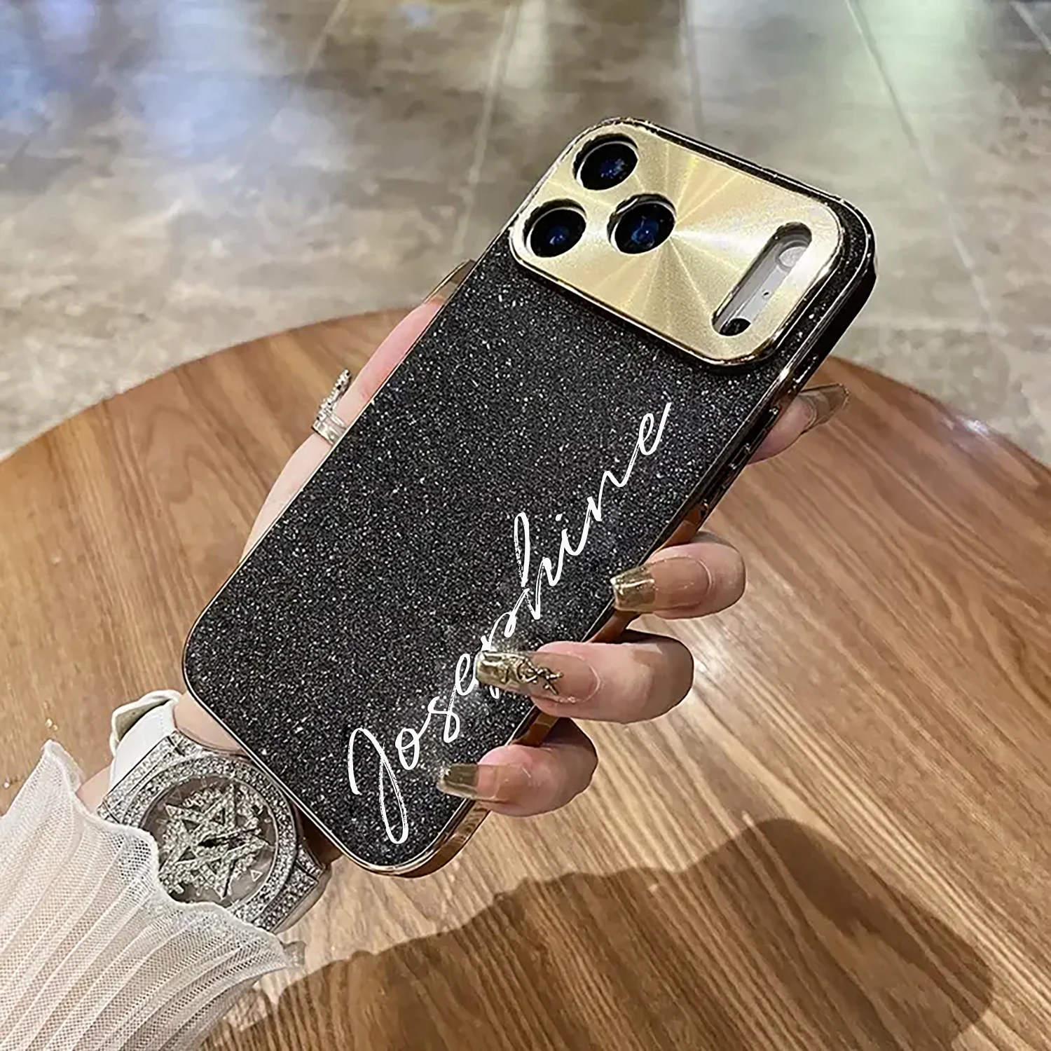 Funda personalizada para teléfono con purpurina de diamante y nombre DIY, compatible con Iphone 17 16 15 14 13Pro Max, 17 Air y 17Pro, 17. - imagen 3