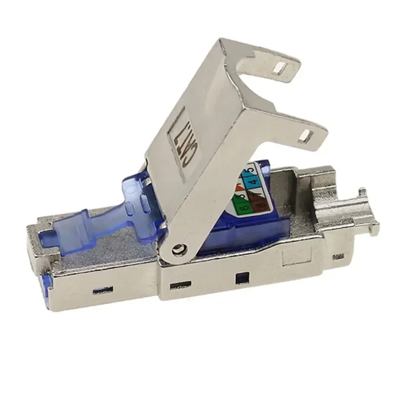 Conector Cat7 RJ45, enchufe Ethernet blindado, conectores Rj 45, cabeza de cristal Cat 7, 10G, 8P8C, red Modular, aleación de Zinc, Metal - imagen 5