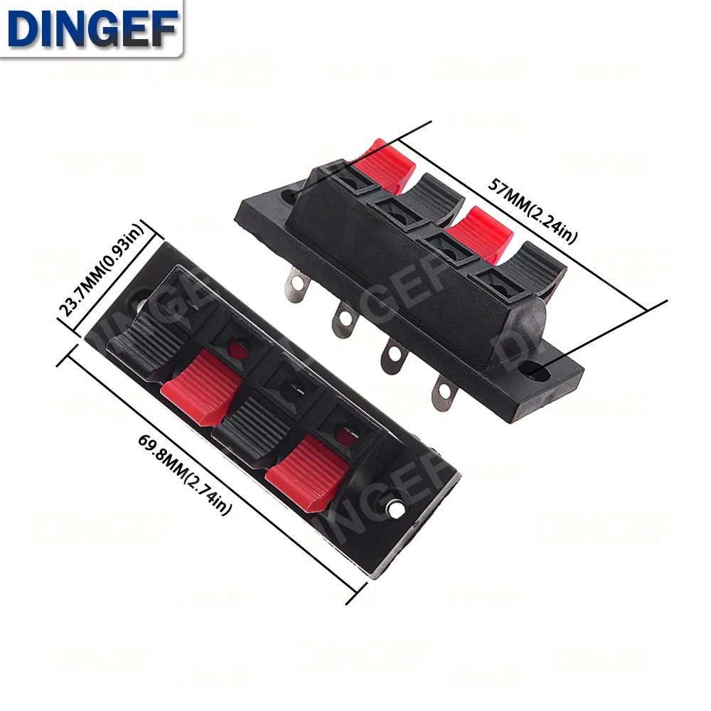Terminal de conector de plástico de 2/4/6/8/12 posiciones, conector de empuje, carga de resorte, terminales de altavoz de Audio, Clip de placa de pruebas WP2 -4 -1, 5 uds. - imagen 2