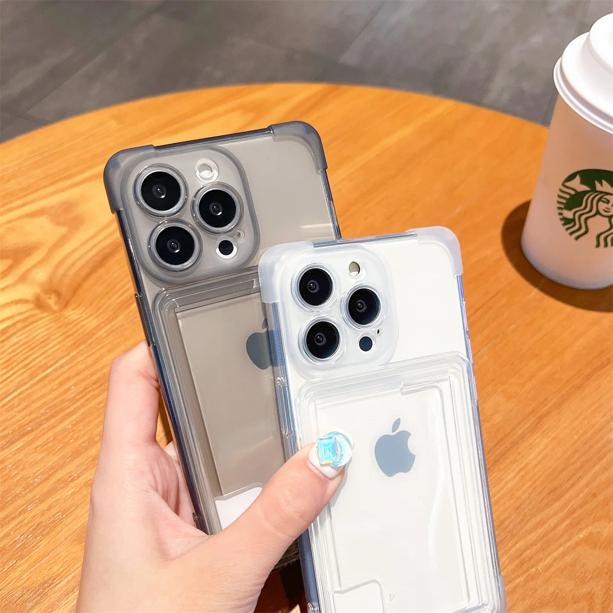 Funda de teléfono con ranura para tarjeta, carcasa de silicona a prueba de golpes para iPhone 13, 11, 14, 15 Pro Max, 12, 13Pro Max, 15 Pro Max - imagen 3