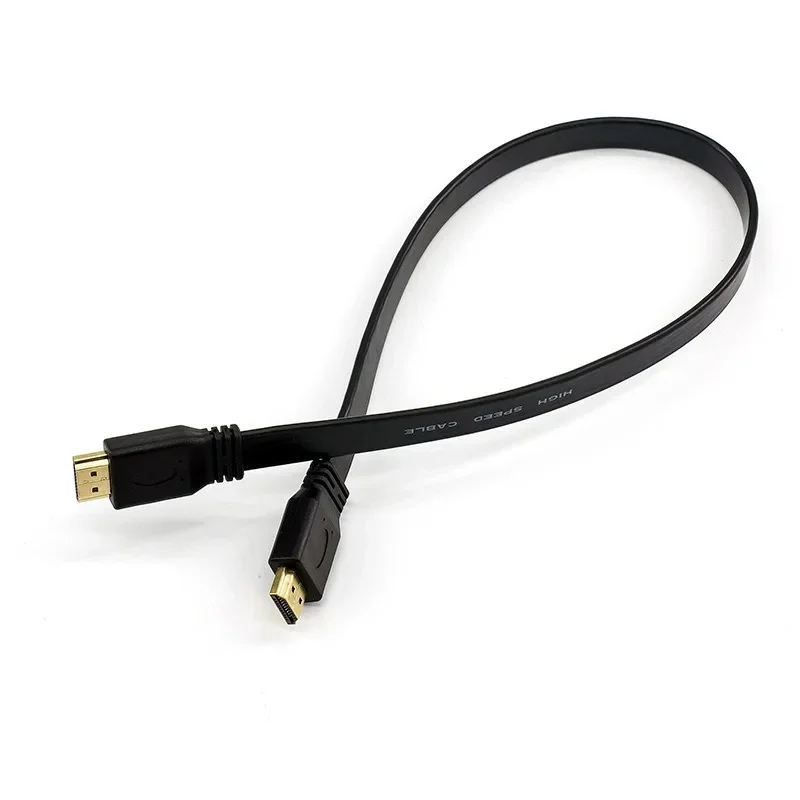 Cable Compatible con HDMI Full HD, Cable plano corto macho a macho para Audio, vídeo, HDTV, TV, PS3, 0,3 M