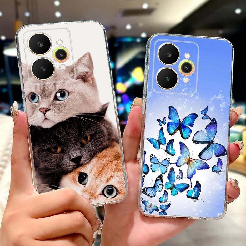 Para Realme 15 Pro 5G funda RMX5101 lindo gato flores pintado cubierta suave funda de teléfono delgada para Realme 15 Realme15 Pro 5G Fundas Coque - imagen 3