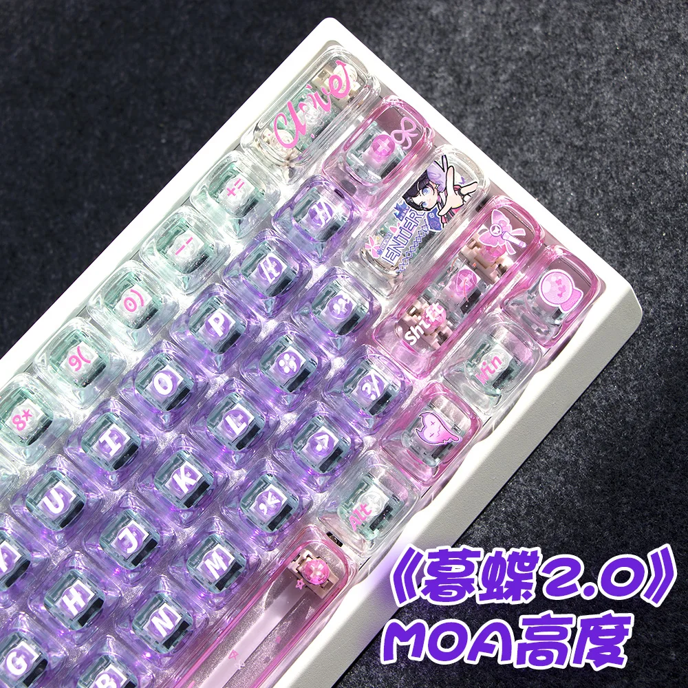 Valorant Mudie Keycaps personalizado PC transparente MOA perfil tapa de llave lindo dibujos animados Anime punto teclas para jugadores diseño Original - imagen 3