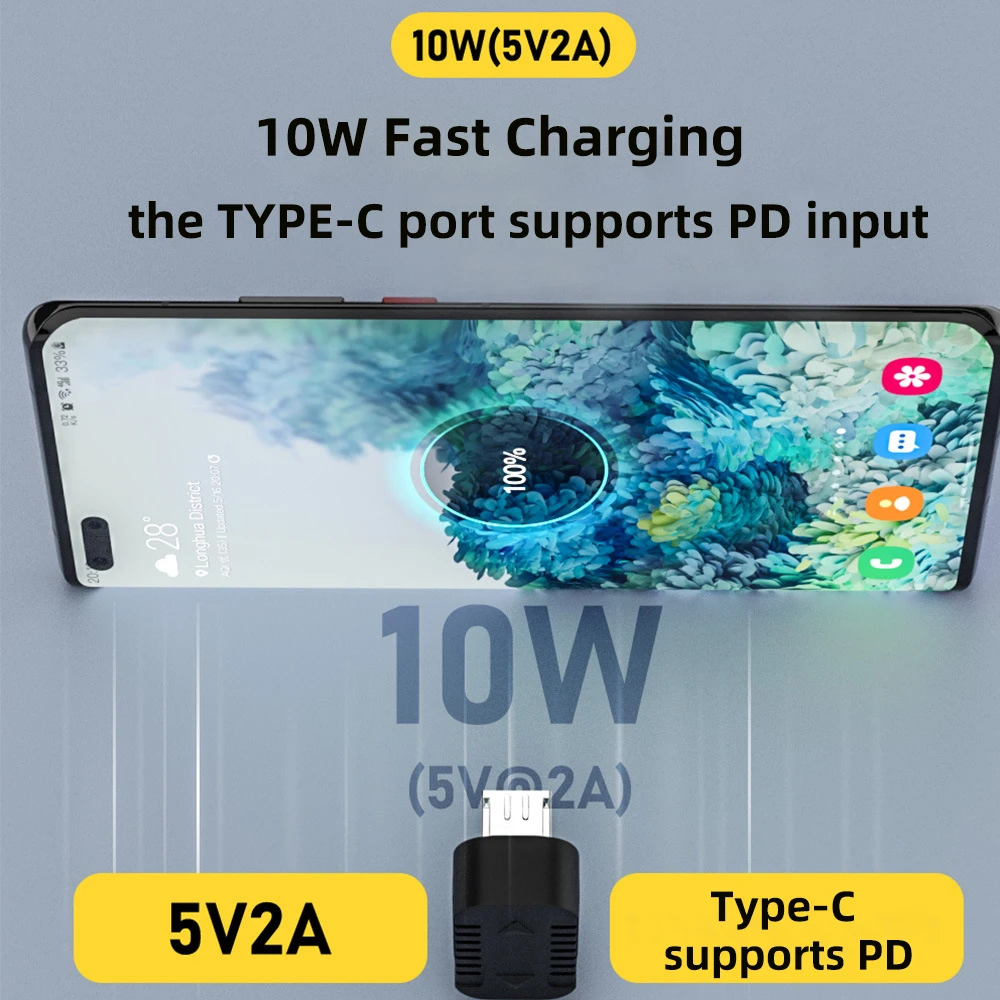 Adaptador hembra tipo C de 90 grados a Micro USB macho, convertidor de carga USB2.0 en forma de U 5V2A, conector de 10W 480Mbps para Xiaomi y Huawei - imagen 2