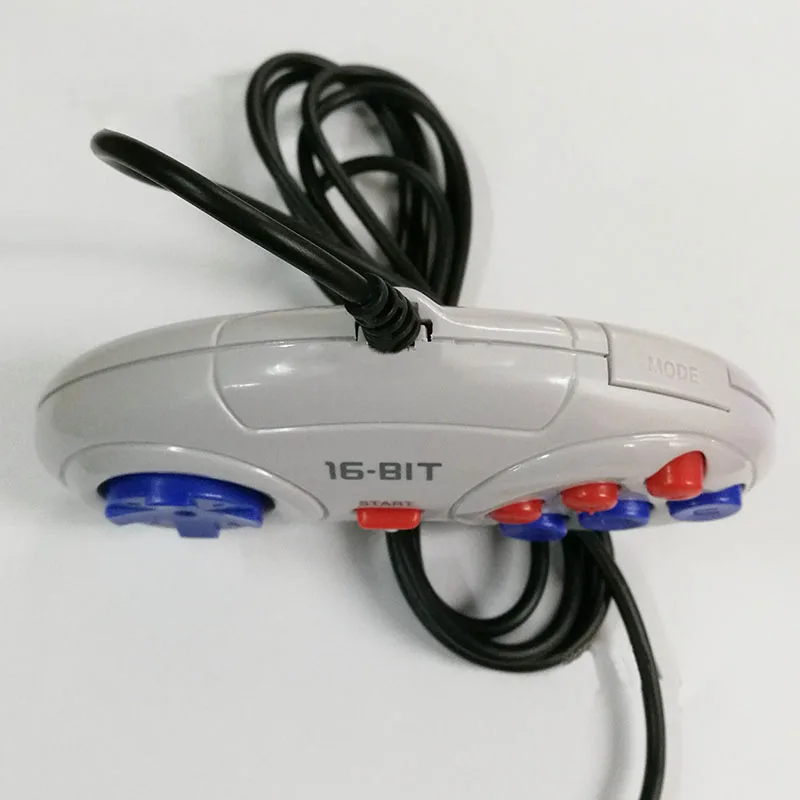 Manette de juegos con cable de 9 pines, blanco y negro, para consola de juegos Sega MegaDrive, controlador de 16 bits para Genesis MD, mango de mando, soporte Turbo - imagen 4
