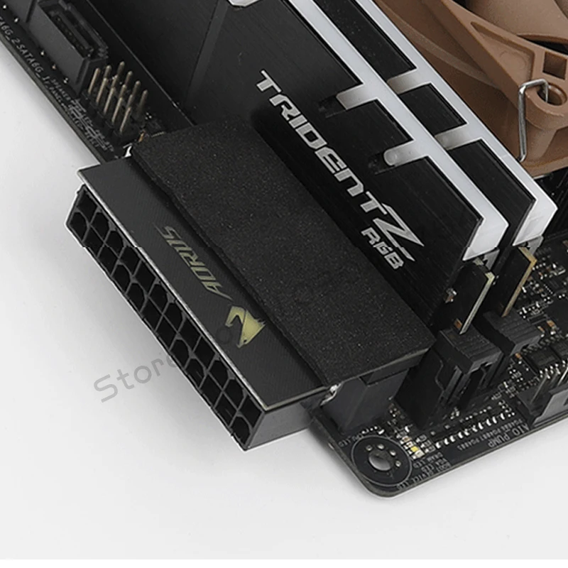 Adaptador de fuente de alimentación de ordenador ATX de 24 pines 90 ° Conector cabezal de dirección embellecer cableado artefacto DIY MOD accesorios de montaje MSI/ROG/AORUS - imagen 2