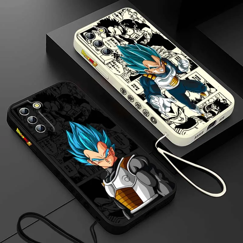 Funda genial de Anime d-dragon Ball Vegeta para Samsung Galaxy S25 S24 S23 S22 S21 S10 FE Plus Ultra 5G, funda de teléfono con cuerda izquierda líquida - imagen 2