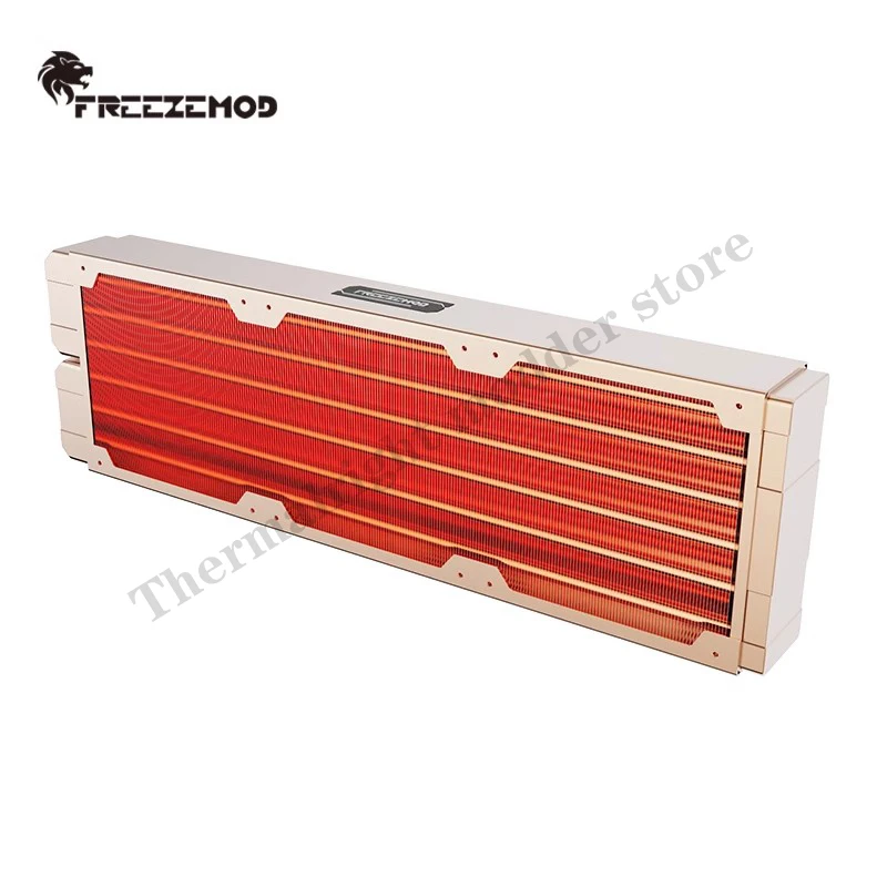 Radiador de refrigeración por agua Industrial FREEZEMOD, intercambiador de calor de cobre lleno de 360mm, aletas de 7mm, 360 Rad, capas duales de 45mm de espesor - imagen 4