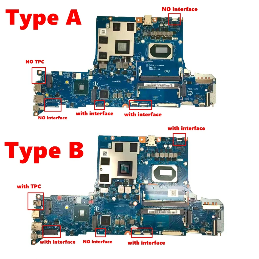 LA-J871P con i5 i7-10th Gen CPU GTX1650/GTX1650ti V4GB GPU placa base para ordenador portátil Acer Nitro AN515-55 placa base para portátil - imagen 2