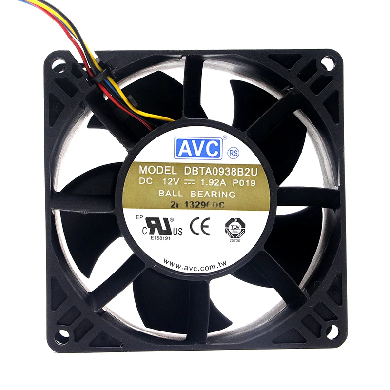 Ventilador axial 92 mm PWM 4 cables 12V Servidor AVC 9038 - imagen 3
