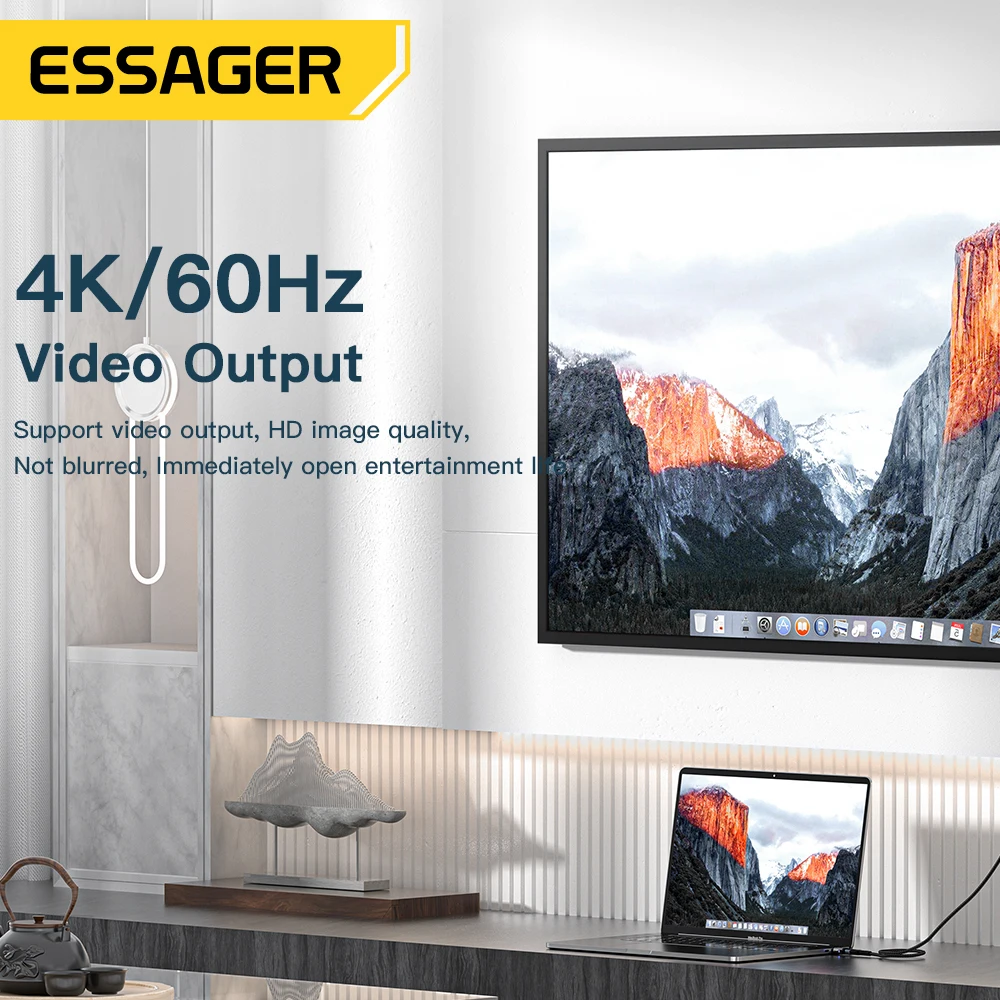 Essager Cable USB-C Magnético PD 100W Carga Rápida 4K 60Hz - imagen 3