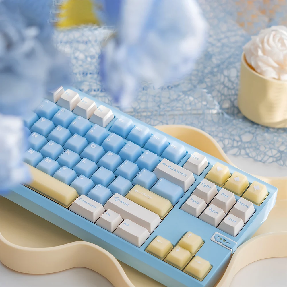 Teclas de sal marina azul, 164 teclas, doble disparo, perfil de cereza, teclas de PC PBT, juego grande para teclado mecánico Cherry MX - imagen 5