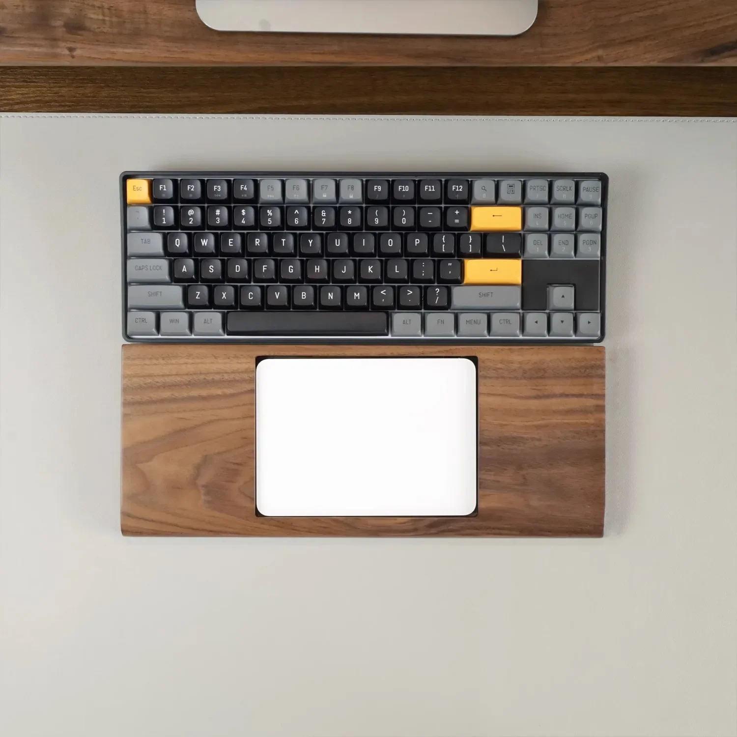 Reposamuñecas para teclado, Base mágica para Trackpad, soporte de mano para teclado mecánico, soporte multifuncional personalizado, accesorios de madera de nogal - imagen 3