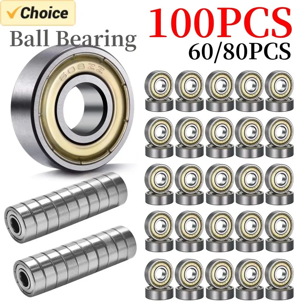 Rodamientos de bolas 608ZZ de acero al carbono, piezas de una sola fila, ranura profunda, piezas de repuesto para monopatín y patinete, 60-100 ABEC-7