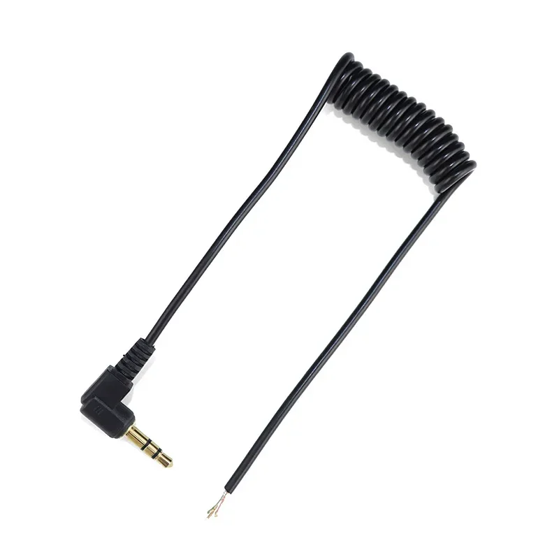 Cable de audio en espiral con conector TRS a TRRS de ángulo recto de 3,5 mm a 3,5 mm para micrófono RODE VideoMic