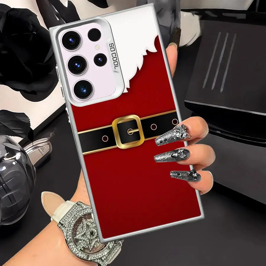 Funda trasera de teléfono para Samsung Galaxy S23 S22 S24 FE Note 20 Ultra S21 S23 S20 Plus S25 Navidad Papá Noel - imagen 4