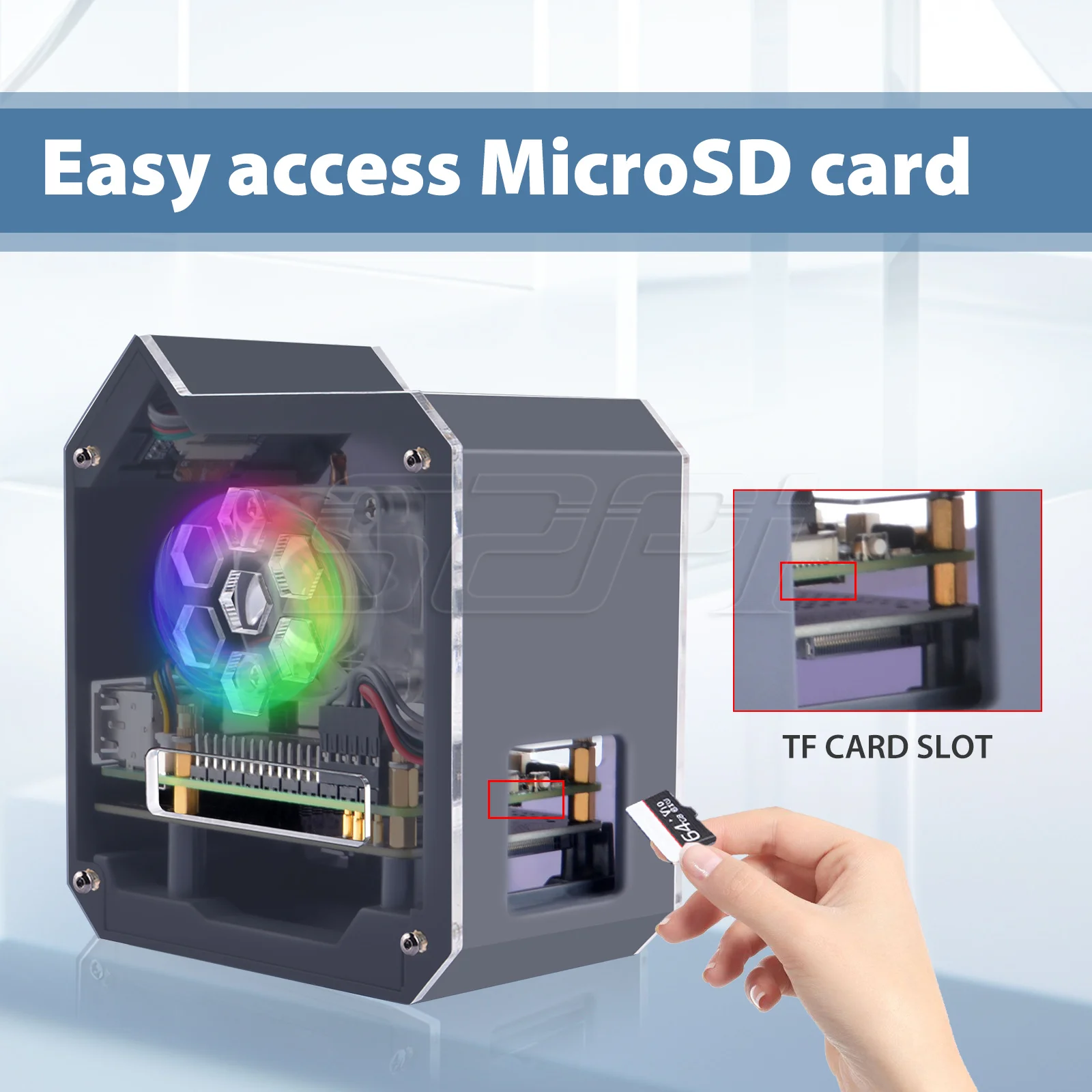 GeeekPi N07 Minitower NVMe NAS Kit para Raspberry Pi 5 con Torre de Hielo compatible con M.2 NVMe SSD 2230, 2242, 2260, 2280 - imagen 5