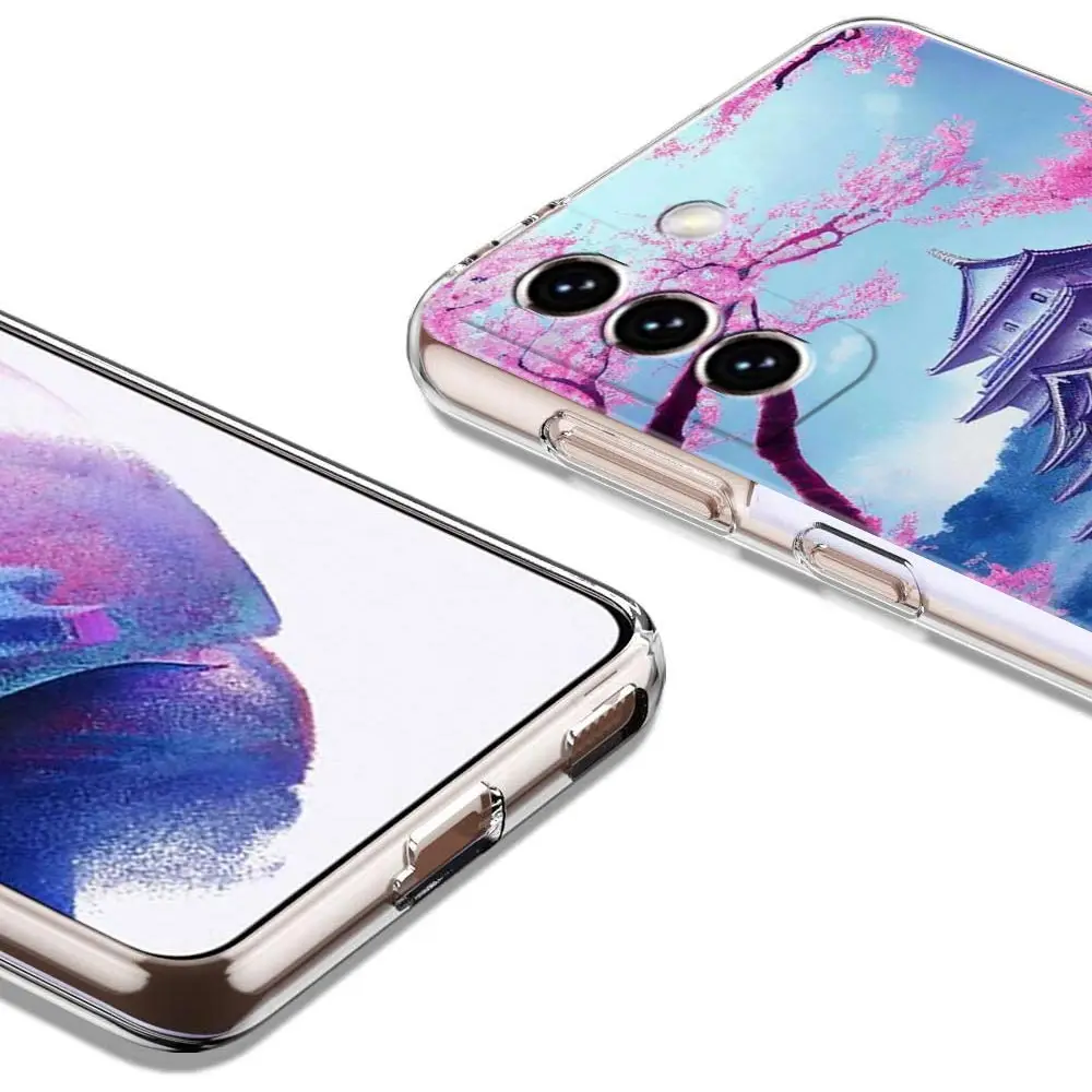 Funda de teléfono con paisaje de Anime japonés para Samsung Galaxy S23 Ultra S22 5G S20 S21 FE 5G S10E S9 S8 S10 Plus, funda transparente de silicona suave - imagen 5