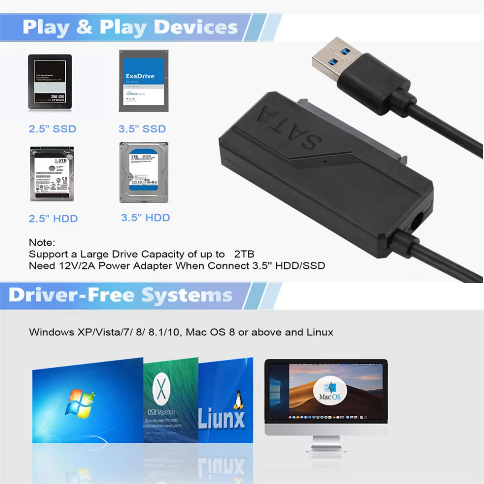 Adaptador para conectar unidades SATA a un equipo