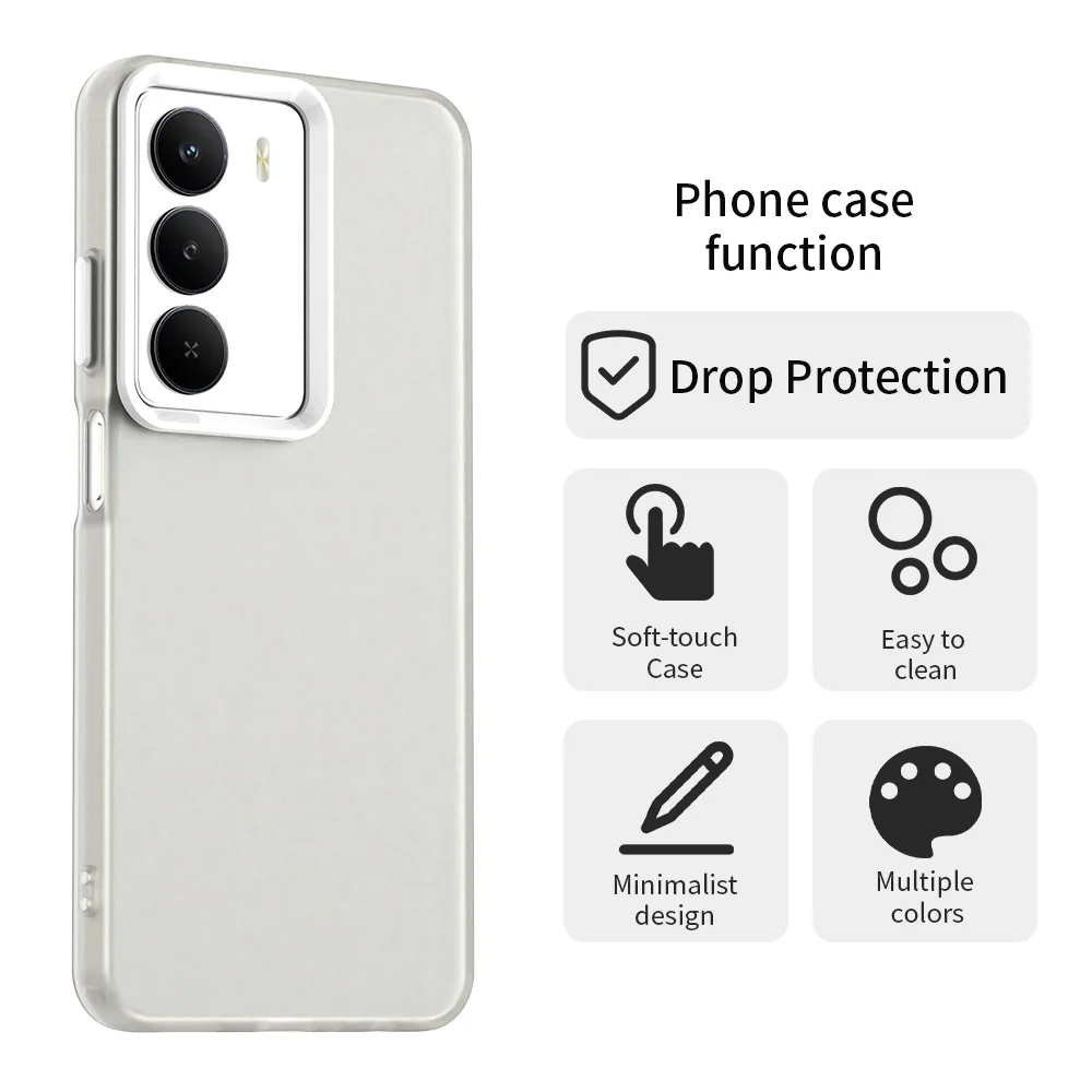 Funda esmerilada para Realme 14X, funda Realme 14X, Fundas Coque mate translúcido, PC, borde de TPU, parachoques trasero para teléfono Realme 14X - imagen 3