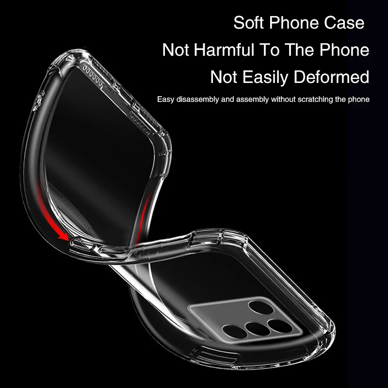 Funda de silicona Airbag para VIVO V27 Pro V27E E VIVOV27 V27Pro 5G, protección de cámara de TPU transparente, cubierta Original a prueba de golpes - imagen 4