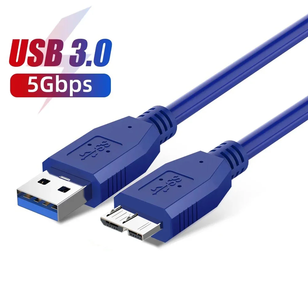 Cable USB3.0 B macho a Micro B de alta velocidad para conexión de alimentación de transferencia de datos de disco duro móvil Toshiba Digital occidental - imagen 3