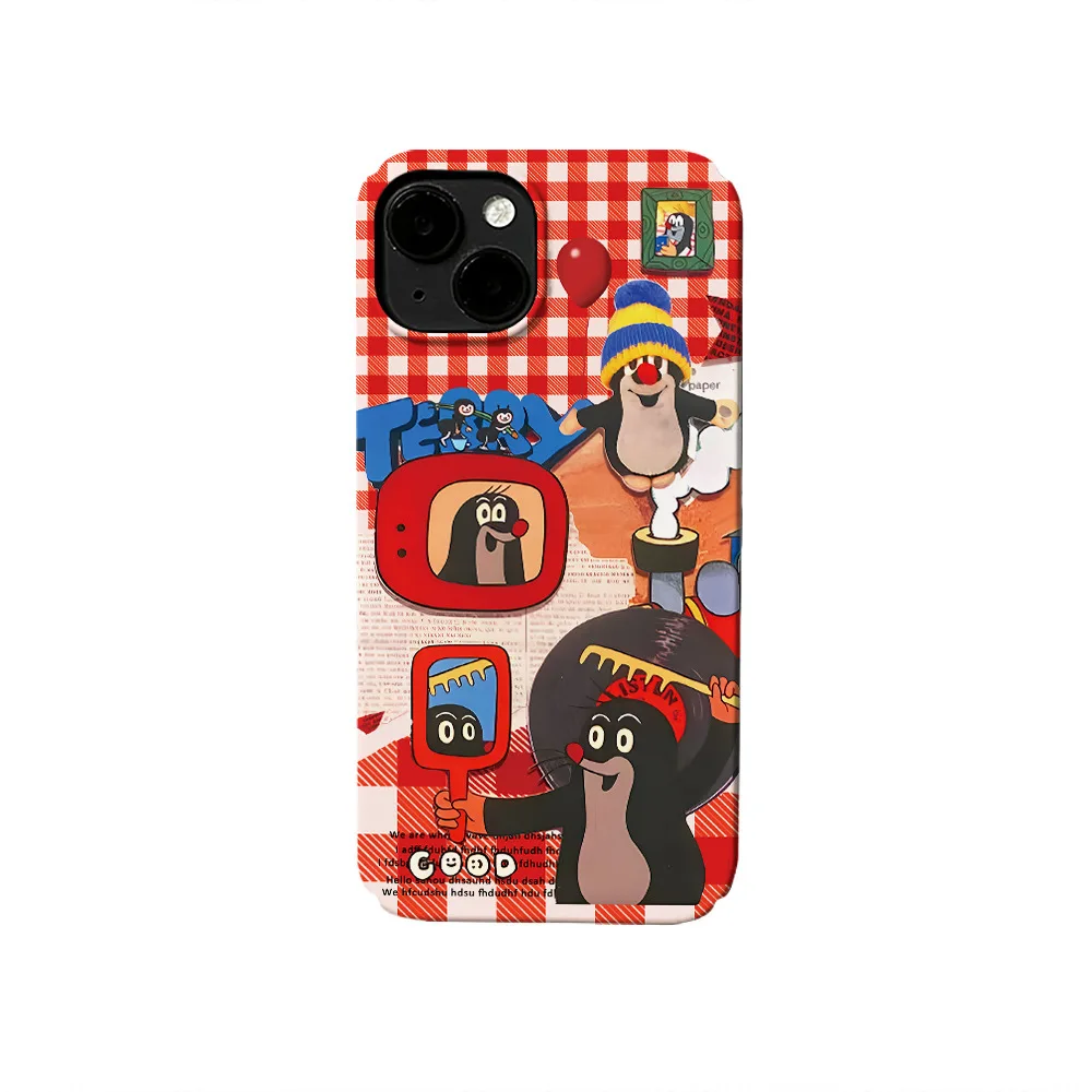 Funda de teléfono con diseño de mole ins wind para iPhone 16 15 14 13 12 11 Pro Max X XS XR XSMax 7 8 Plus, cubierta dura de PC con película brillante - imagen 2