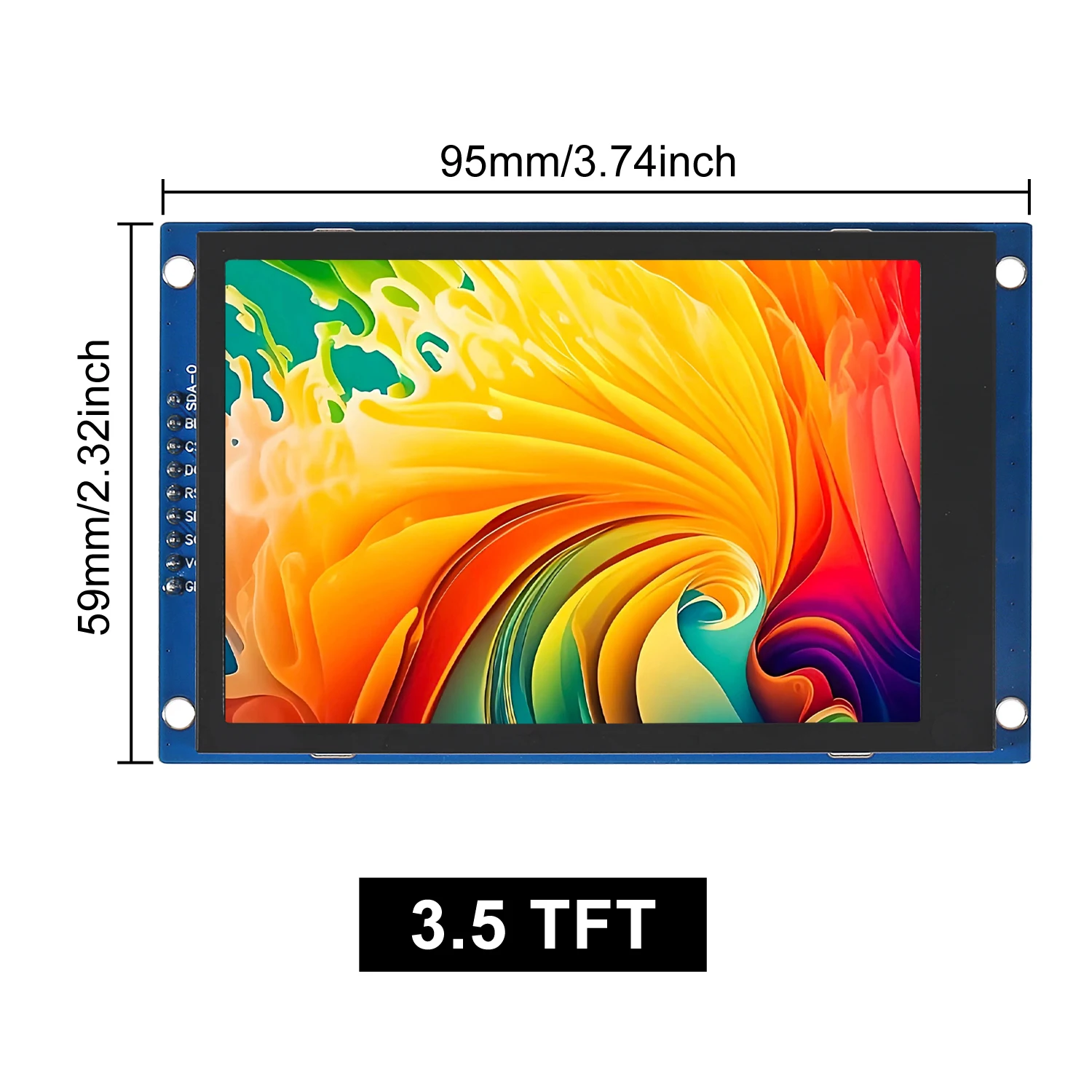 Módulo de pantalla LCD TFT de 3,5 pulgadas ILI - Pantalla táctil resistiva 9486 5V/3,3V 480x320 Interfaz paralela de 8 bits con ranura para tarjeta SD - imagen 3