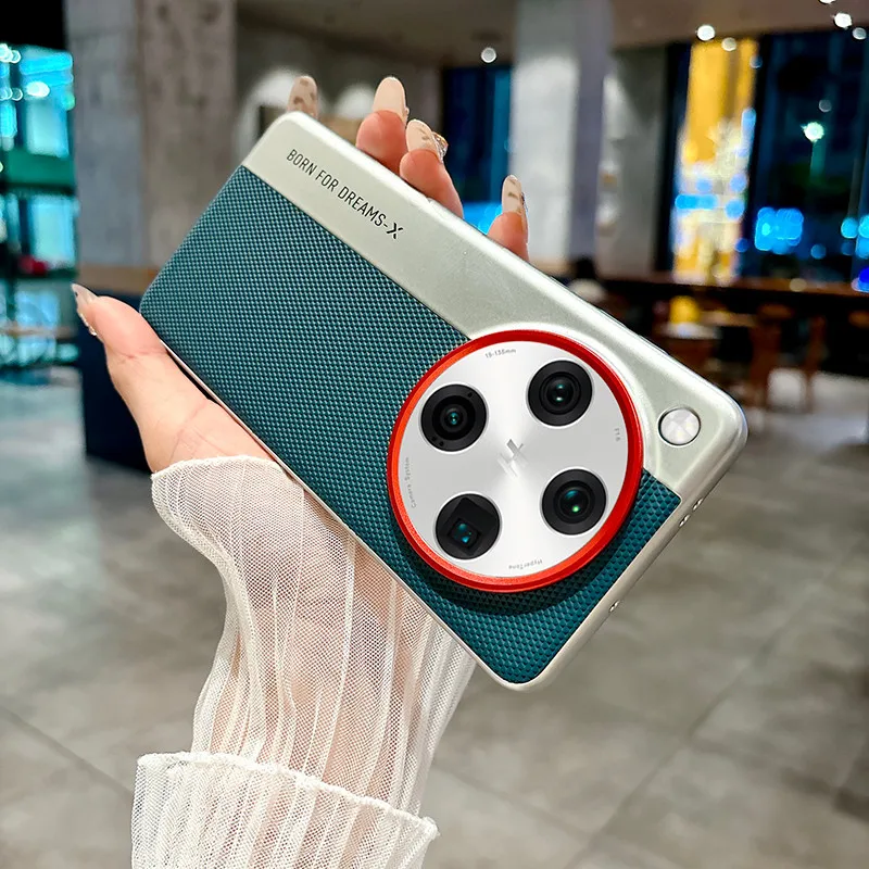 Para OPPO Find X8s, X8 Ultra funda ELVEV patrón triangular cuero PU liso protección de lente de PC dura cubierta trasera de teléfono - imagen 4