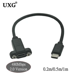 Cable Extensor USB-C 3.1 Macho a Hembra con Tornillo de Panel
