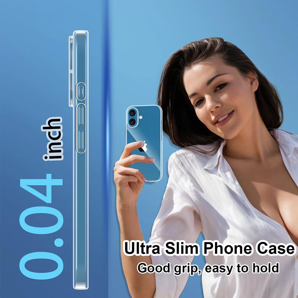 Funda de teléfono de silicona transparente y suave ultrafina para iPhone 16 17 15 14 13 12 11 Pro Max Plus Mini carcasa trasera transparente - imagen 5