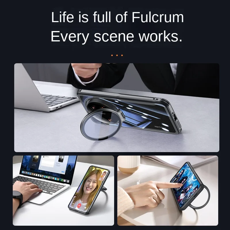 Para Xiaomi Mi 15 Ultra funda dura transparente anillo de lente soporte a prueba de golpes cubierta trasera protectora para Xiaomi Mi 15 14 Ultra Shell - imagen 4