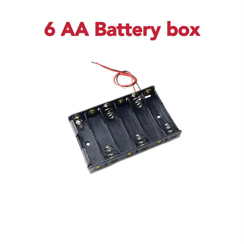 Caja de almacenamiento de soporte de batería AA, contenedor de batería con cable de plomo, 5, 6, 10 ranuras - imagen 3