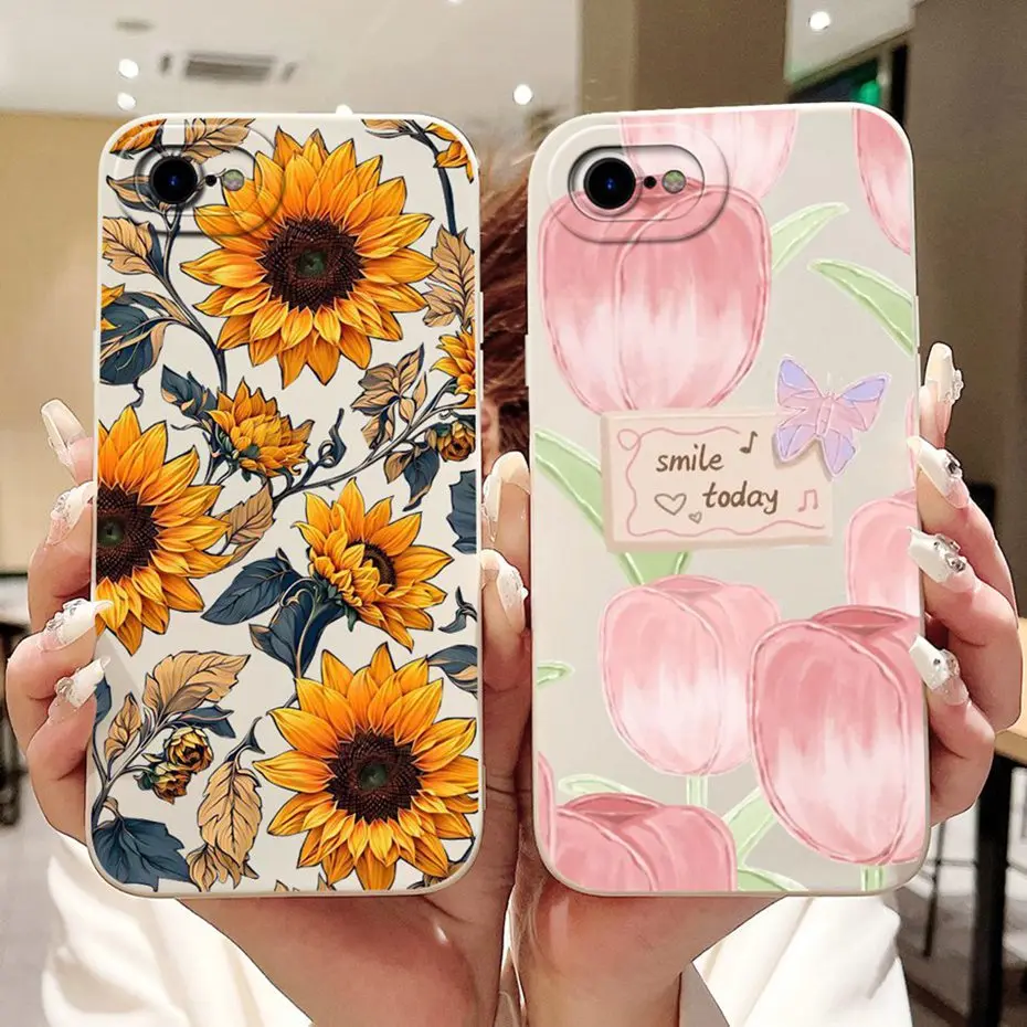 Para iPhone 7 8 Plus SE 2020 2022 funda protectora de lente para iPhone7 iPhone8 7Plus 8Plus diseño encantador fundas de silicona suave