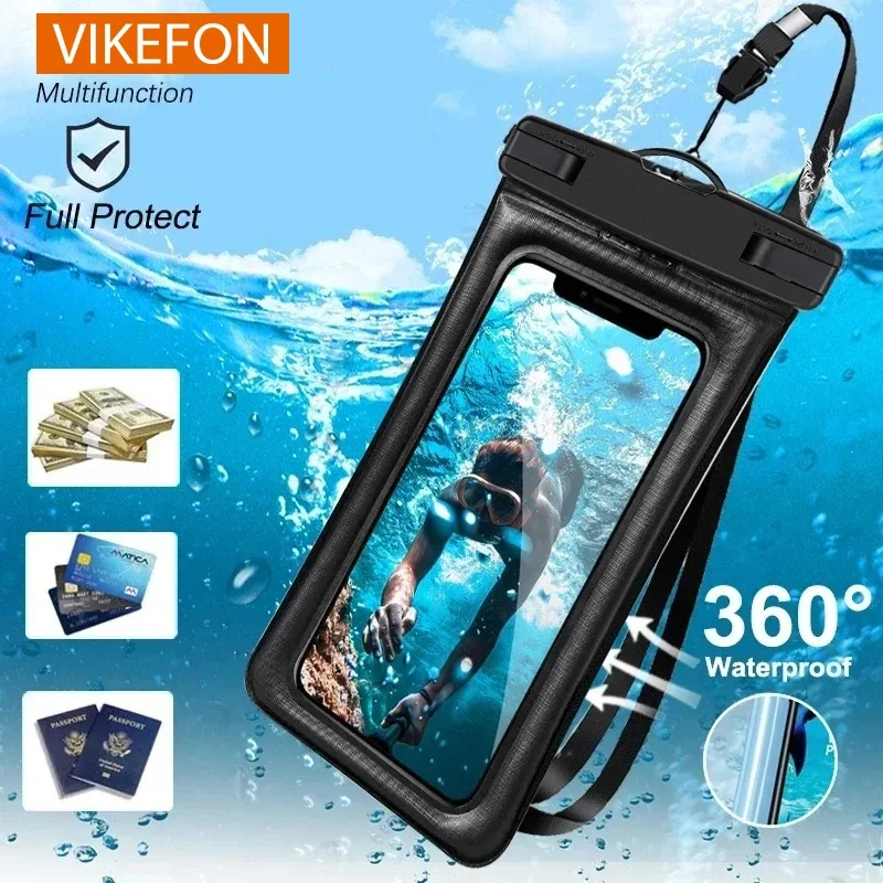 Bolsa de natación impermeable con Airbag flotante, funda de teléfono para iPhone 15 14 13 12 Pro Max Samsung S23 S22 Xiaomi 13 Huawei P30 20 Lite