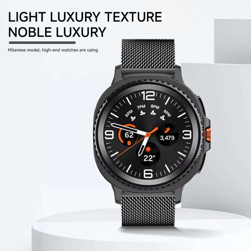 Bucle milanés para Samsung Galaxy Watch 8 Classic 46mm correa de Metal de lujo sin huecos Galaxy Watch 8 40mm 44mm accesorios de correa de reloj - imagen 3