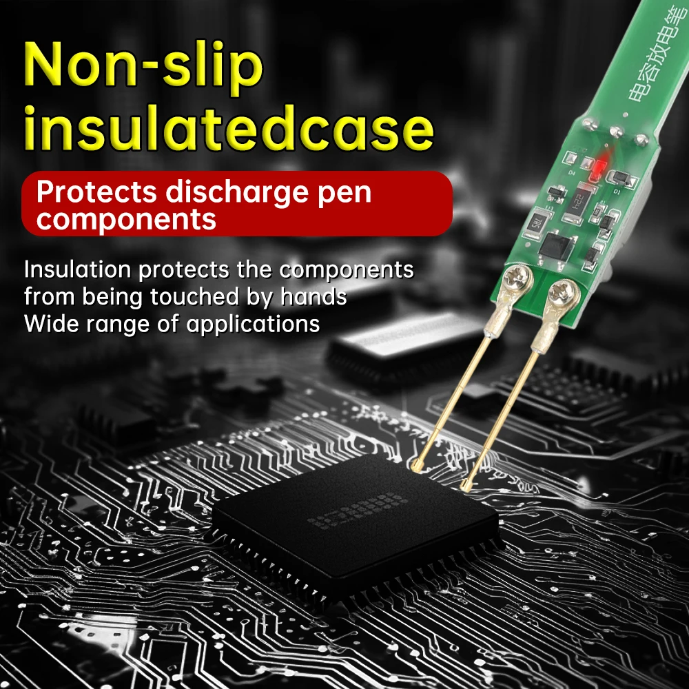 Bolígrafo de descarga de condensador 1000UF/5000UF con indicador LED herramienta de descarga automática sin polaridad para seguridad de reparación electrónica - imagen 4