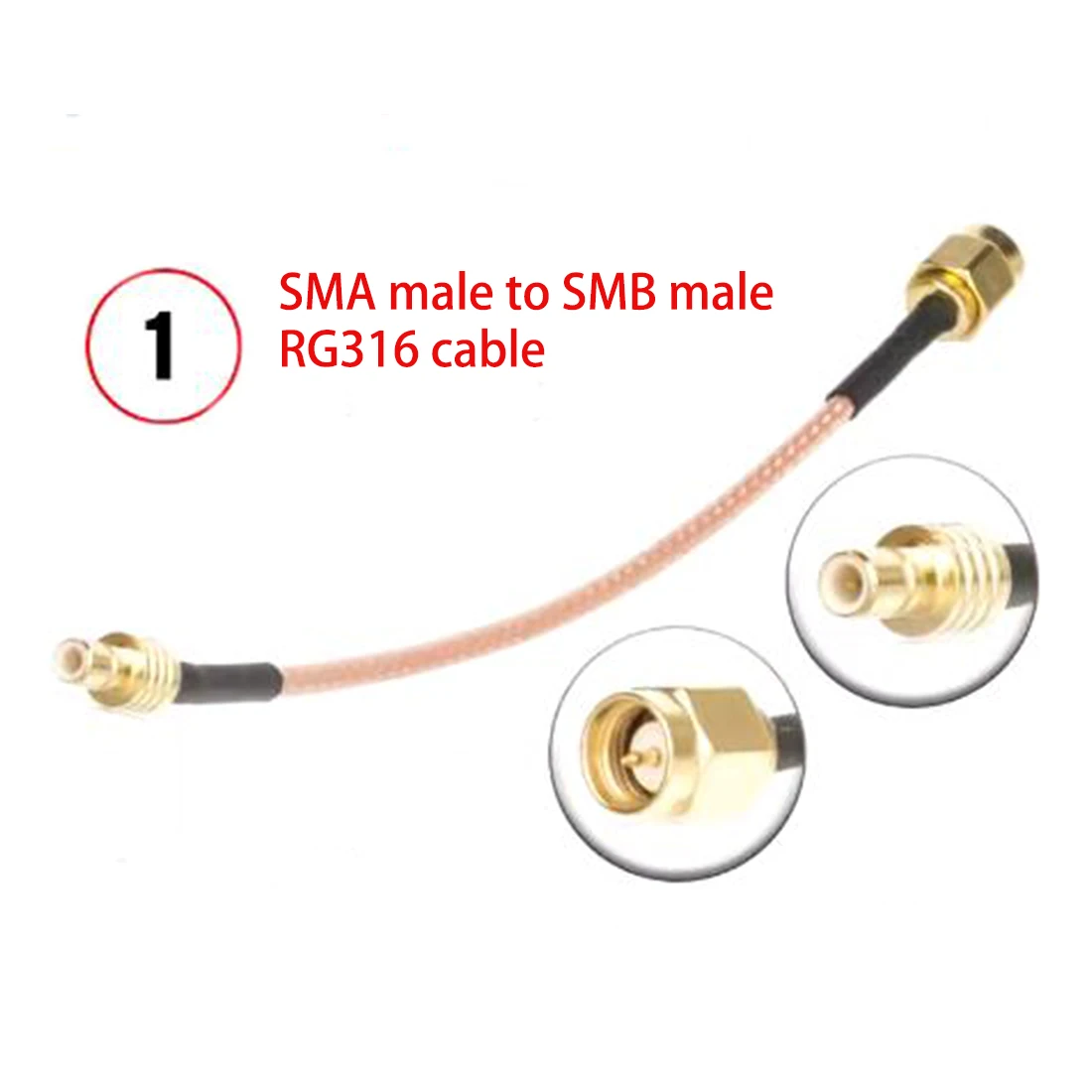 1 unidad SMA macho hembra a conector SMB Cable de puente de ángulo recto RG316 15cm/30cm/50cm/100cm venta al por mayor nuevo para Wifi inalámbrico - imagen 2