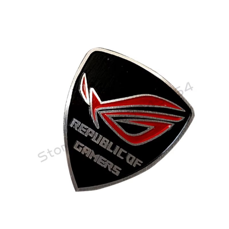 Etiqueta Aluminium ROG – Diseño Gamer Negro/Blanco para PC