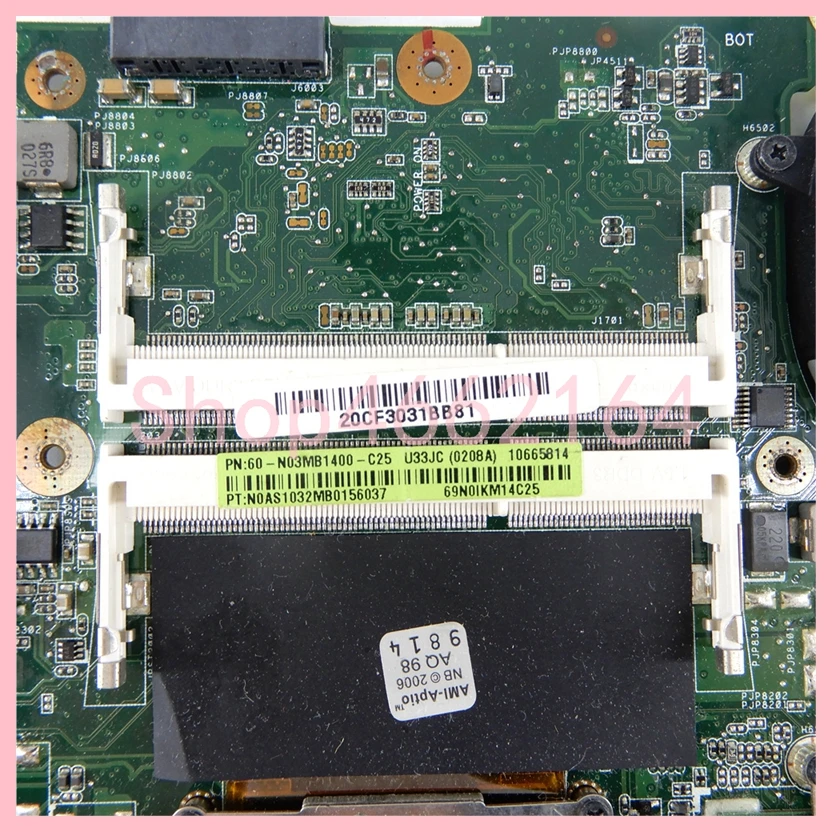 Placa base para portátil U33JC con i5-480M CPU GT310M-1GB GPU para ASUS U33JC U33J placa base para ordenador portátil completamente probada OK - imagen 5