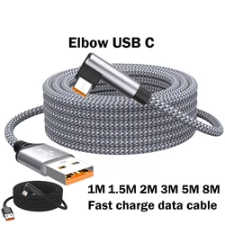 Cable USB-C Acodado 90° – Carga Rápida 6 A y Datos
