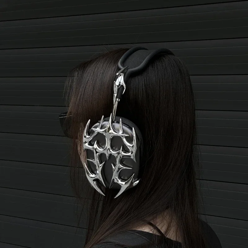 Funda Airpods Max plateada, diseño Original, espina plateada, impresión 3D, funda protectora de resina para auriculares, accesorios para auriculares - imagen 4