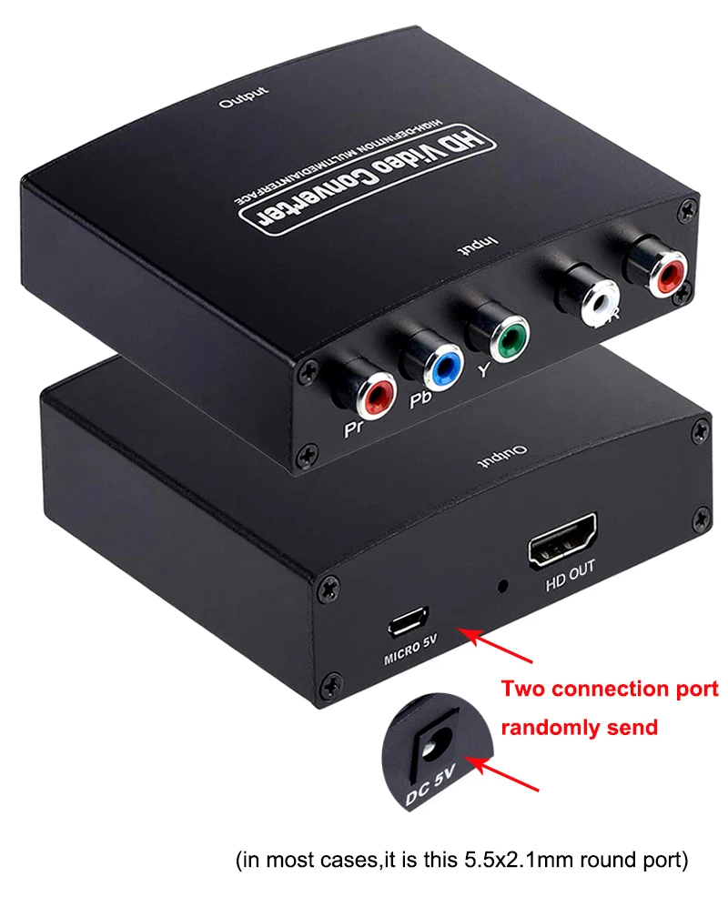 Convertidor Compatible con YPbPr a HDMI W/ R L Audio 1080P para Wii Ps3 DVD TV Box componente grabador de Video HD videocámara a Monitor de TV - imagen 4