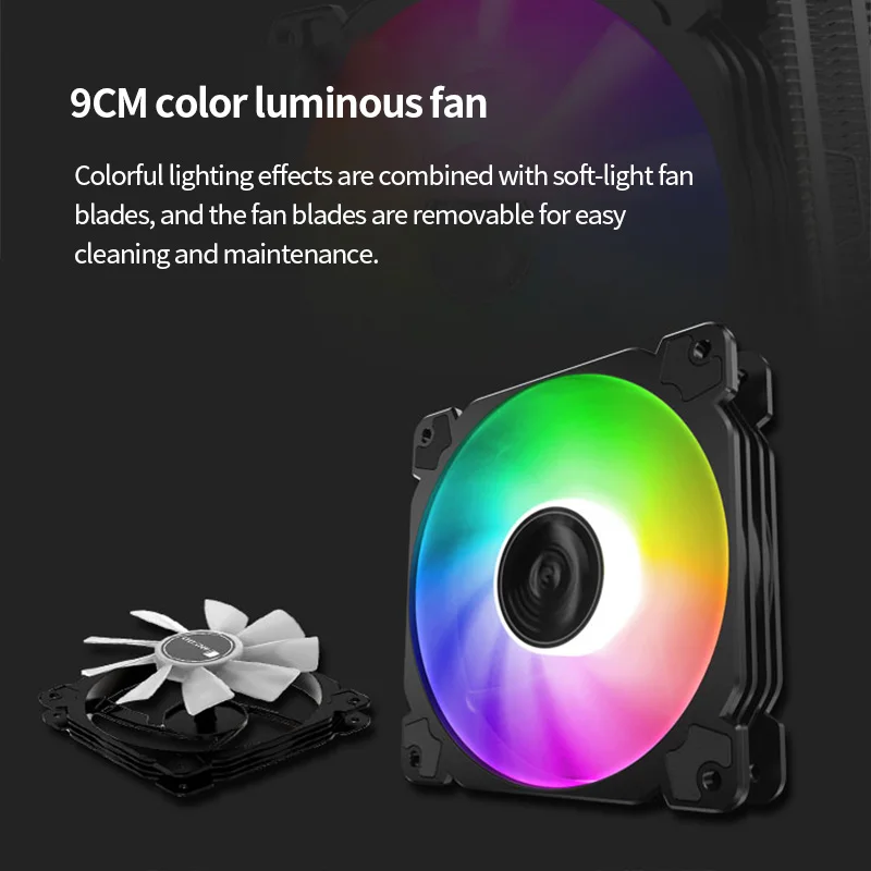 Jonsbo-enfriador de CPU CR1200, torre de 2 tubos de calor, efecto de luz colorido RGB, ventilador de 9cm para Intel 1151 1700 AMD AM4, hebilla LGA2011 opcional - imagen 3