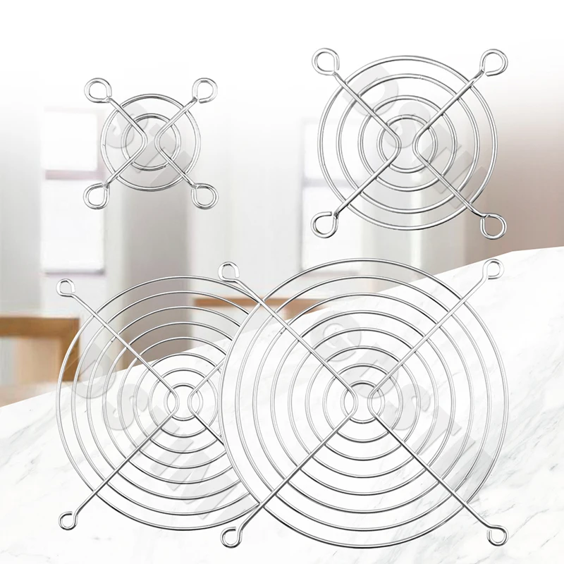 Gdstime Silver Metal Grill Finger Guard Protective Net Fan Grill 30/40/50/60/80/90/120mm Cooling Fan Grill DC Fan Safety Device - imagen 4