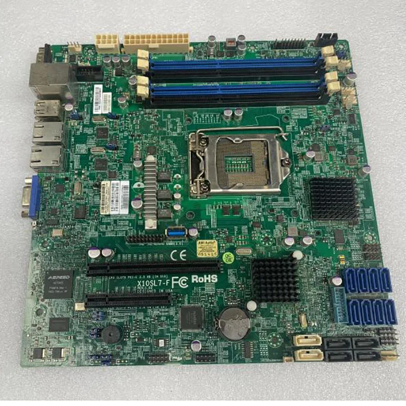 X10SL7-F para placa base microATX de servidor Supermicro LGA 1150 Intel C222 compatible con E3-1200 v3/v4 DDR3 PCI-E 3,0 perfecto probado - imagen 4